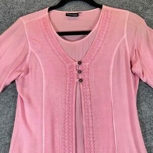 Renaissance Midi Dress Sz L Peasant Cottagecore Romantic Boho Fairycore Festival